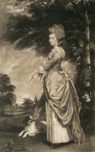 Portrait of Emily Mary, Countess of Salisbury, engraved by Valentine Green by Joshua Reynolds